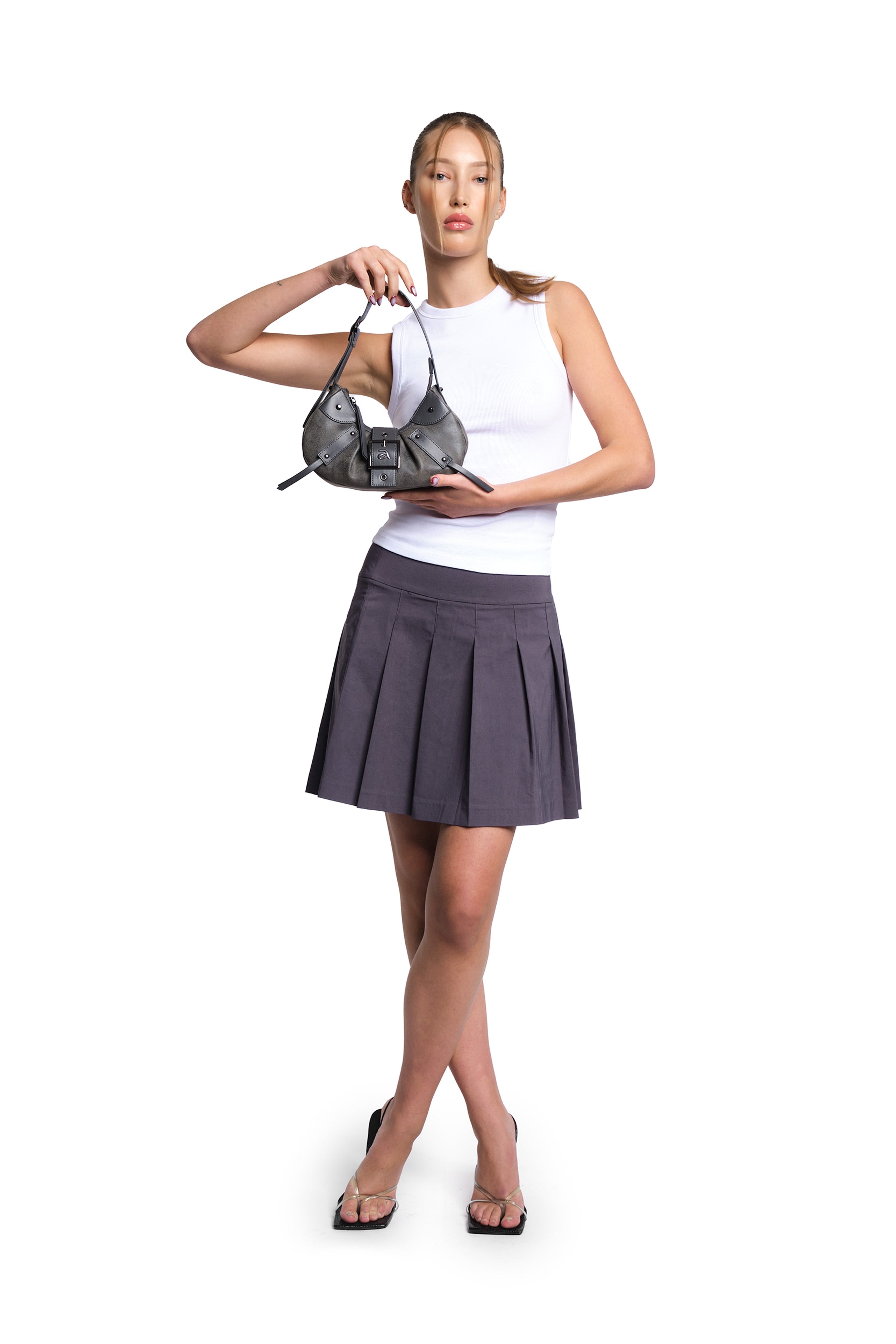 Ange Charcoal Black Mini Shoulder Bag